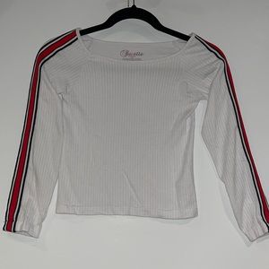 Suzette White Striped Top, One Size